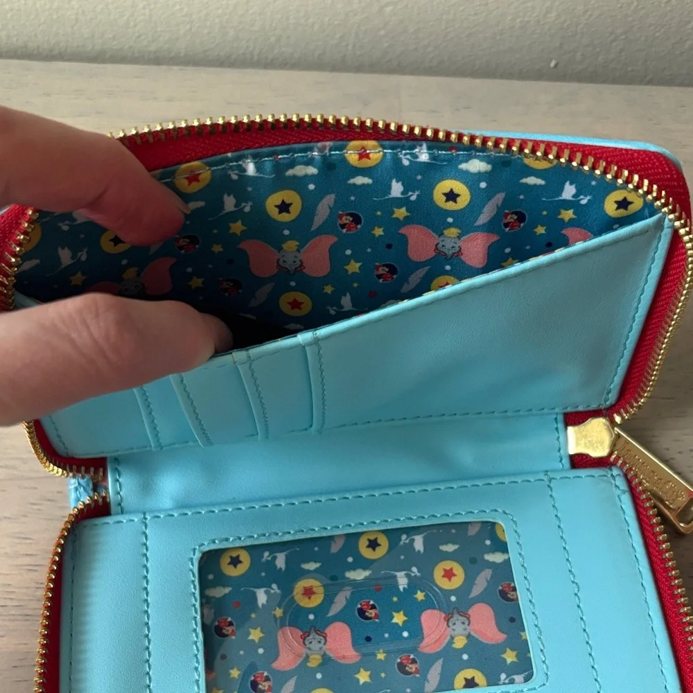 Disney Loungefly Dumbo Blue Wallet with Red Zip - Picture 5 of 6